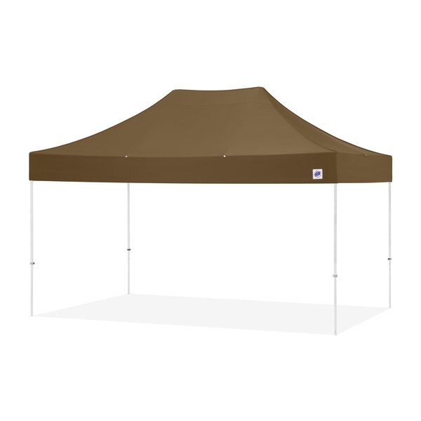 TAA Compliant Eclipse Shelter, 10' W x 15' L, White Steel Frame, Coyote Brown Vented Top